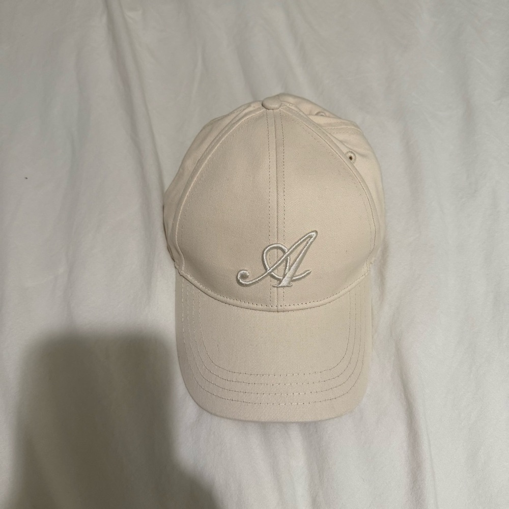 Axel Arigato Beige Cap with Embroidered Letter